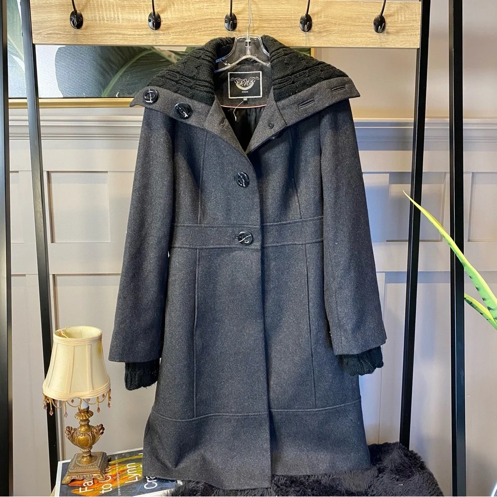 Women's RW & CO Gray Wool Coat Size M - Picture 15 of 15